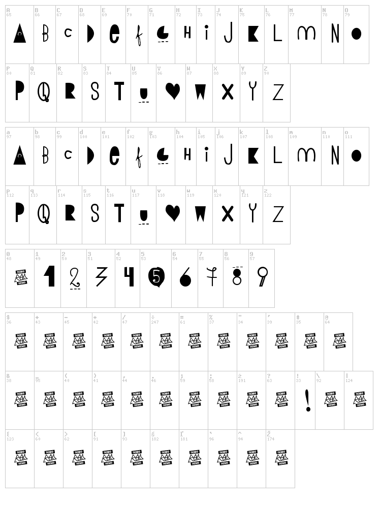 Buen Dia font map